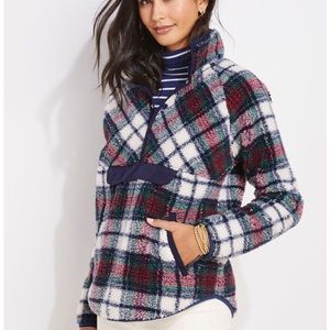 Vineyard Vines Sherpa Tartan Plaid Pullover Small